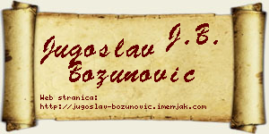 Jugoslav Božunović vizit kartica